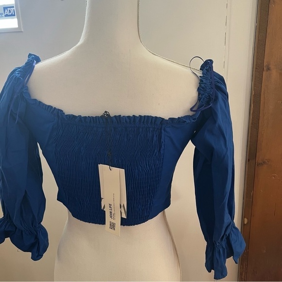 Zara poplin blue crop top - Picture 10 of 16